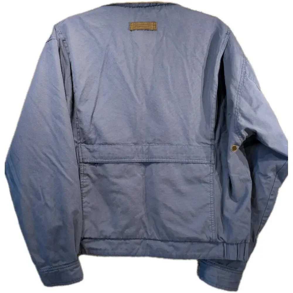 Eddie Bauer Vintage Chore Coat, Barn Jacket Leather Collar Utility Workwear - Picture 9 of 14